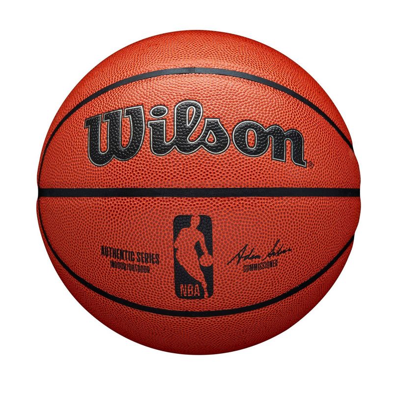 Wilson NBA Authentic Indoor/Outdoor 27.5&#34; Basketball - Brown, 1 of 9