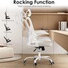 Infurnic Task and Office Chairs, Modern Office Chair with Adjustable Lumbar Support and Armrests, for Home and Office, White, 23.43"*23.43"*56.69" - 2 of 4