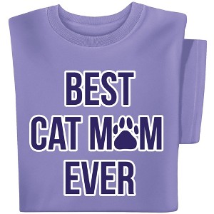 Collections Etc Best Cat Mom Ever Short Sleeve Graphic T-Shirt - 1 of 4