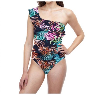 Women's Ruffle One Shoulder One Piece Swimsuit - Profile By Gottex
