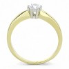 Slickblue Women’s Two-Tone IP Gold Stainless Steel Ring, Clear CZ Stone, Classic Solitaire Style, Sizes 5-10 - 3 of 4