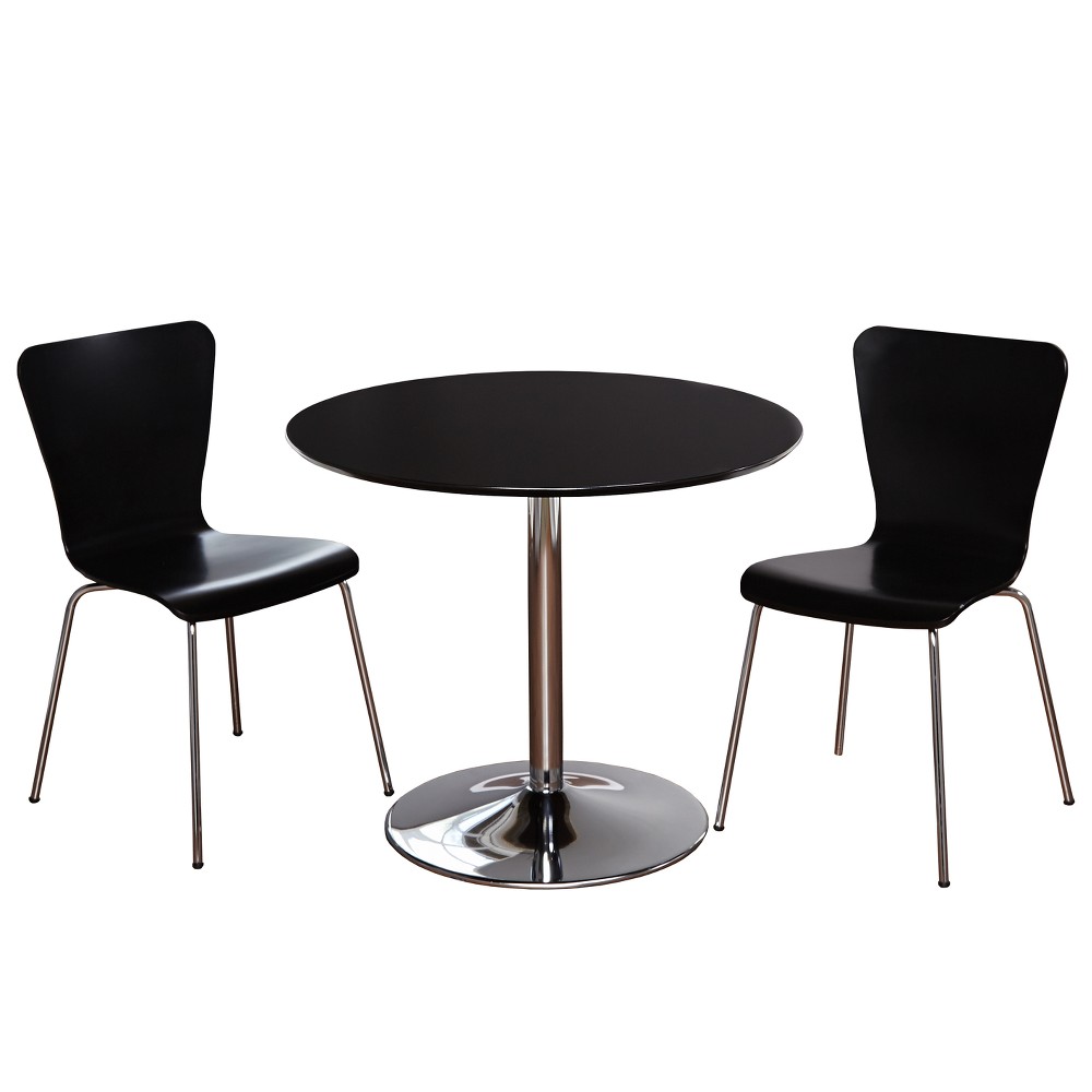 Photos - Dining Table 3pc Hillboro Dining Set Black - Buylateral