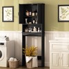LOVMOR Over The Toilet Storage Cabinet with Adjustable Shelf and Double Doors, Free Standing Bathroom Cabinets Organizer Toilet Rack for Restroom - 4 of 4