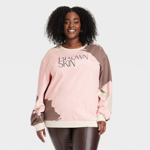 Plus size pink online sweatshirt