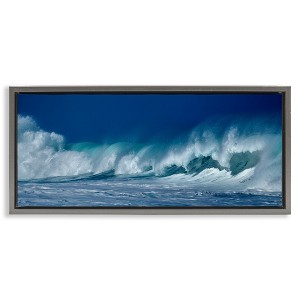 Stupell Industries Panoramic Tsunami Wave Splashing Floating Frame Canvas Art - 1 of 4