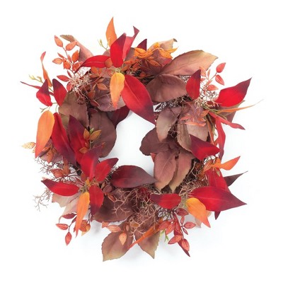 Melrose Mixed Fall Foliage Wreath 19"D