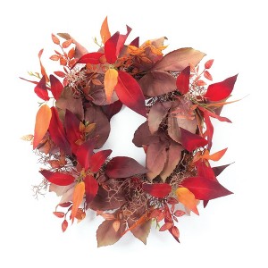 Melrose Mixed Fall Foliage Wreath 19"D - 1 of 2