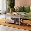 39" Lift Top Coffee Table with Hidden Compartment, Storage Drawers and Storage Shelf - 3 of 4