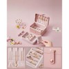 Jewelry Box, Travel Jewelry Case, 2-Layer Jewelry Holder Organizer, 4.6 x 6.3 x 3 Inches, Portable, Versatile Earring Storage - 4 of 4