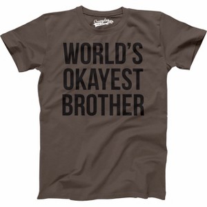 Mens Worlds Okayest Brother Shirt Funny T shirts Big Brother Sister Gift Idea - Crazy Dog Men's T Shirt - 1 of 4