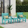 WestinTrends Malibu Outdoor Patio 3-Piece HDPE Adirondack Garden Chairs with Square Adirondack Side Table Set - 2 of 4
