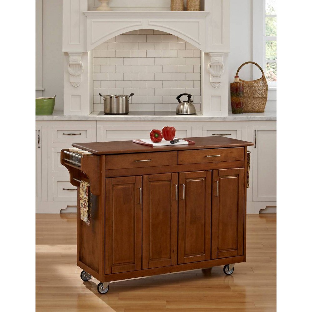 Kitchen Carts And Islands with Wood Top Oak Brown Home Styles