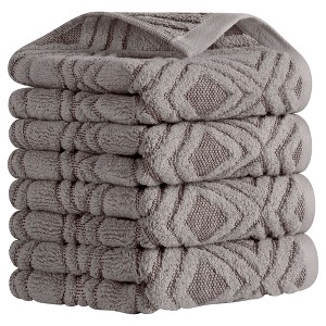 REGALWOVEN Geometric Pattern Cotton Absorbent Soft Hand Towels for Hand Drying and Face Washing 13" x 29" - 1 of 4