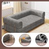 Convertible Corduroy Sleeper Sofa Bed w/ Fixed Frame - No Assembly 3-Seater Floor Couch, Folds to King Size Futon for Living Room/Dorm/Studio - 3 of 4