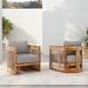 Acacia Wood Outdoor Club Chair with Curved Tub Design,Rope Accent Patio Club Chair,Water-Resistant Cushions Outdoor Club Chair-Koiai - 2 of 4