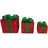 Northlight Set of 3 Lighted Red Gift Boxes with Green Bows Outdoor Christmas Decorations 10" - 4 of 4