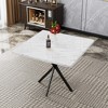 Hooseng Rectangular Dining Table Set, Modern Dining Table Set with Four Velvet Chairs and Faux Marble Table Top for Dining Room or Living Room - 4 of 4