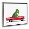 Stupell Industries Dinosaur Monster Sports Car Floating Frame Canvas Art - 2 of 4
