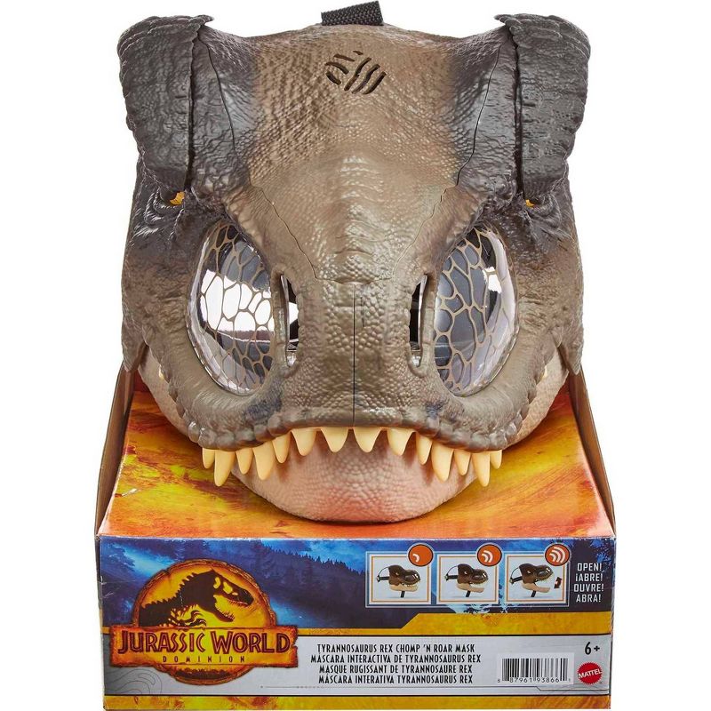 Jurassic World: Dominion Tyrannosaurus Rex Chomp &#39;n Roar Mask Costume, 5 of 10
