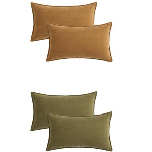 REGALWOVEN 4 Pcs Solid Chenille Soft Couch Throw Pillow Covers for Sofa Living Room Home Decor 12 x 20 Inch - 1 of 4