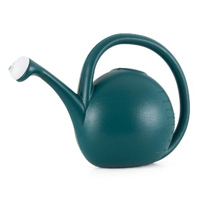 HC Companies RZ.WC2G0B91 2 Gallon Premium Large Mouth Garden Plant Watering Can with Rosette, Water Indicator Level, and Ergonomic Handle (Evergreen)