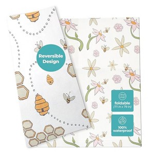Motherly Haven 79″×71″ Extra-Large Waterproof Baby Play Mat – Foldable, Non-Toxic Foam, Reversible Flowers & Bees Design - 1 of 4