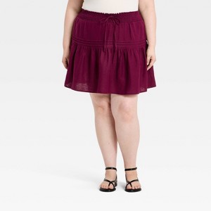 Women's Linen Pintuck Mini A-Line Skirt - Universal Thread™ : Target