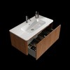 Lyngins Floating Bathroom Vanity with Sink – U-Shape Wall Fitting, Striped Texture Bathroom Storage Cabinet with Push-Open Drawer & Curved Edges - 3 of 4