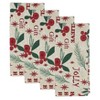 Saro Lifestyle Holly Christmas Cotton Dinner Napkins (Set of 4) - 3 of 4