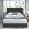 Allewie Full Upholstered Bed Frame/4 Storage Drawers/Adjustable Headboard/Square Stitched Button Tufted/wooden Support/Easy Assembly/Dark Grey - 2 of 4