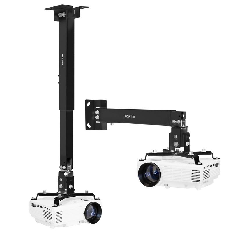 Mount-It! Full Motion Projector Mount with Universal LCD/DLP Mounting For Epson, Optoma, Benq, ViewSonic Projectors | 44 Lbs. Load Capacity | Black, 2 of 10