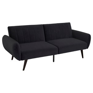Clara Foldable Velvet Sofa Bed Black - Abbyson Living