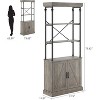 73.62" Industrial Bookshelf with Cabinet Doors, 4-Tier Vintage Farmhouse Bookcase - Wood & Metal Storage Shelf for Living Room, Home Office, Kitchen - 3 of 4