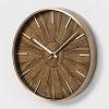 16" Segmented Walnut Finish Brass Wall Clock Brown - Project 62™ - image 2 of 2