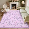 Washable Botanical Floral Print Living Room Rugs, Soft Non Slip Indoor Modern Floor Carpet for Home Office - 2 of 4