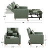Dsvimoy Accent Chair Convertible Sleeper Chair with Pillow and Adjustable Function for Living Room, Green, 46"*26.8"*12.5" - 3 of 4