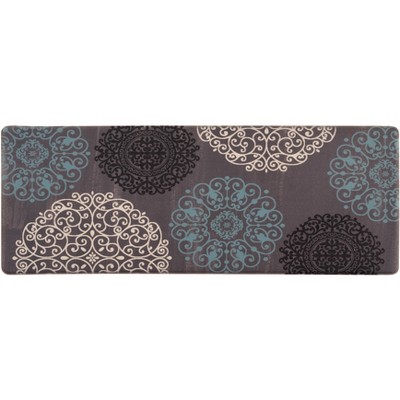 World Rug Gallery Modern Large Floral Anti Fatigue Standing Mat