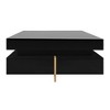 YOOCOZZ High Gloss Coffee Table with 4 Drawers,Multi-Storage Square Cocktail Tea Table with Wood Grain Legs-Black - 4 of 4