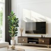Artificial Fiddle Leaf Fig Tree with White Pot, Indoor/Outdoor Greenery for Home, Office, Store Room, Majlis Decor - 3 of 4