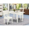 HomeStock 3-Piece Linen White Finish Rectangular Solid Wood Top with Butterfly Leaf Dining Table Set - 2 of 4