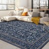 Acekool Washable Area Rug, Vintage Boho Floral, Non-Slip Low Pile Carpet for Living Room, Bedroom, Nursery, Playroom, Dining Room - 2 of 4