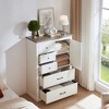 RISOKEYS Farmhouse 5 Drawer Dresser,Tall White Dressers & Chests of Drawers,Wood Drawers Organizer Storage Cabinets for Bedroom Living Room Entryway. - 2 of 4