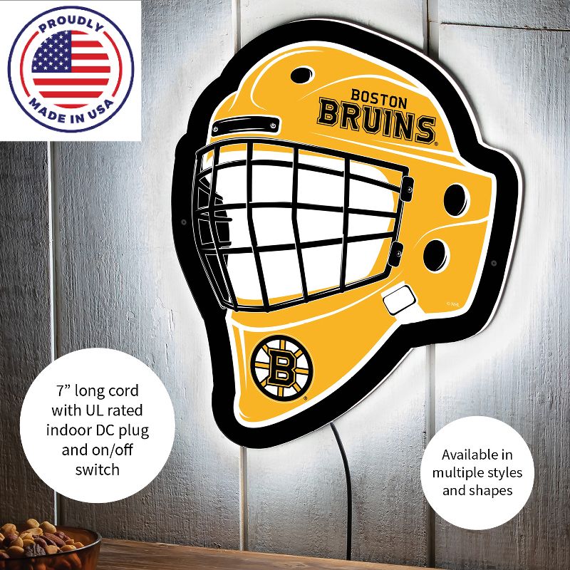 Evergreen Ultra-Thin Edgelight LED Wall Decor, Helmet, Boston Bruins- 15.6 x 19 Inches Made In USA, 5 of 7