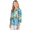 Alfred Dunner Womens Watercolor Leaves Knit Top - 3 of 4