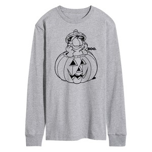 Men's - Garfield - Halloween Pumpkin Art Long Sleeve Graphic T-Shirt - 1 of 4