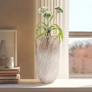 Elegant Glass Vase with Accents - Handcrafted Modern Decor for Home, Office, Bedroom, or Living Room - Durable Statement Piece - 1 of 4