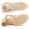 Allegra K Women's Open Toe Knots Strap Lace Up Chunky Heels Sandals - 4 of 4