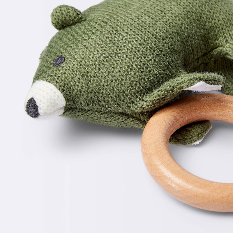 Knit Rattle on Wood Ring - Bear - Cloud Island&#8482;, 4 of 5