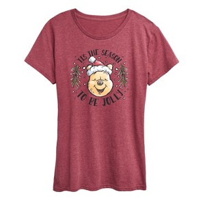 Women's - Winnie the Pooh - Tis The Season To Be Jolly Christmas Short Sleeve Graphic T-Shirt - 1 of 4