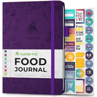 Undated Planner Food Journal 5.5"x8" Purple - Clever Fox: Dietary & Food Tracking, Daily Journaling, Elastic Closure